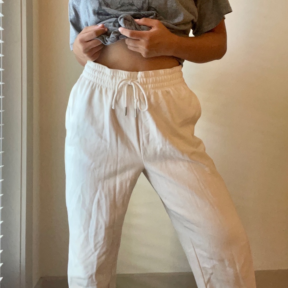 H&M white joggers sweatpants